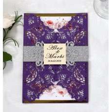 Wedding Invitation Rectangle Slap-up Invitation Card Laser Holiday Card With  Paper Tape